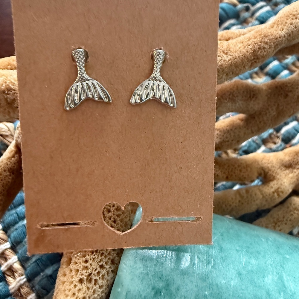 Silver Mermaid Tail Earrings